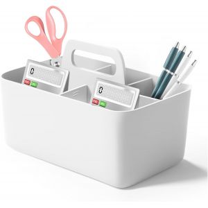 MEVRONISSHOP-Organisateur Rangement Empilable, Boite Rangement Plastique, Panier Rangement avec Poign&eacute;e, Organisateur Polyvalent De Cloison Amovible Convient Aux Bureaux, Salles De Classe, Armoires, - Neuf