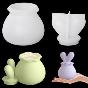 Moule Silicone Bocaux Avec Couvercle Lapin Moule R&eacute;sine &Eacute;poxy De Bijoux Bo&icirc;te Moulage Bougeoir Silicone Storage Jar Mold Pour Diy D&eacute;coration D'int&eacute;rieur, Conteneurs - Neuf