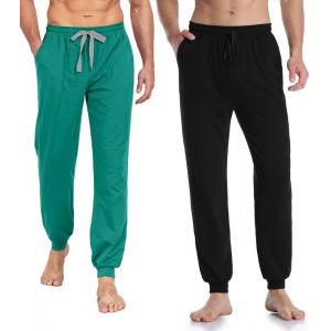 Ulteronixshop-Pantalon De Pyjama Long Pour Homme Avec Poignets - Pantalon De Pyjama Pour Homme - Pantalon De Jogging - Lot De 1/2 Pantalons De Maison - Neuf