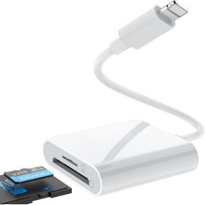 Lecteur de Cartes SD pour iPhone, [Certifi&iquest;&iquest; Apple MFi] Lightning vers Lecteur de Cartes SD/TF pour iPhone/iPad Adaptateur de Cartes m&iquest;&iquest;moire Lecteur de Cartes pour iPhone 14/13/12/11/X/XS/XR/8/7 iPad, - Neuf