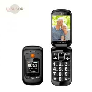 Noir - Téléphone Portable Mobile Senior Pour Personnes Âgées Dual Lcd Écran Avec Grandes Touches | Bouton Sos -Noir - Neuf