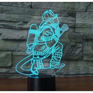 Lampe De Chevet 3d Avec Télécommande De Pompier 16 Couleurs Illusion De Veilleuse En Acrylique Lampe De Chevet Pour Chambre D'enfant Décoration De Bureau Cadeau D'anniversaire Jouet Pour Enfants - Neuf