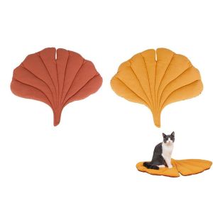 Tapis De Couchage En Forme De Feuille Pour Chats Et Chiots - Coussin En Coton, Double Face, Facile &Agrave; Nettoyer, Pliable - Neuf