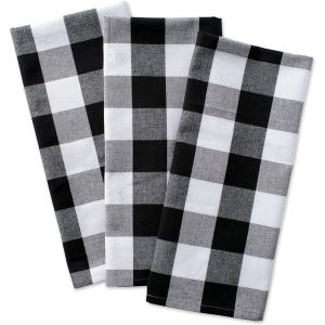 Eryi-Kitchen Collection Chemin De Table Noir Et Blanc 14 X 72 Cm, 100% Coton, Noir Et Blanc, Dishtowels - Neuf