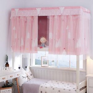KALANKA-Rideau de Lit Superposés Moustiquaire Ciel de Lit en Tissu Rideau d'occultation pour Cabine Lits à Coucher Mezzanine Chambre Tente de Lits Dortoir étudiant Collèges Rideaux Couvre Cabane - Neuf
