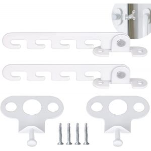 Limiteur de fenêtre à battant 2 pièces, loquets de fenêtre avec 4 vis, verrou de fenêtre anti-loquet pour régler l'ouverture de la fenêtre (blanc, ouvert) - Neuf