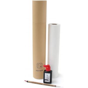 ChenQuanSarl-Rouleau De Papier Shu Xuan (M&ucirc;r) - Papier De Riz Chinois - Avec Encre Et Pinceau, Blanc - Neuf