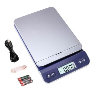Balances postales 39kg/86lb, Pèse colis, balance colis, balance d'expédition, balance postale avec fonction de Tare pour bureau, entrepôt, lettre, bagages, avec câble USB, mètre ruban, bleu. - Neuf