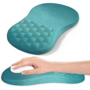 Tapis De Souris Avec Repose-Poignet, Tapis Souris Ergonomique, Mousse &Agrave; M&eacute;moire De Forme Avec Base En Caoutchouc Antid&eacute;rapante Pour Ordinateur, Ordinateur Portable (Vert) - Neuf