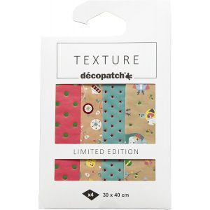 D&eacute;copatch TD873C Halloween Pochette 4 feuilles assorties de papier imprim&eacute; Effet Foil Dorure &agrave; Chaud Effet m&eacute;tallis&eacute; Customiser Moderniser DIY et Loisirs Cr&eacute;atifs 30x40 cm - Neuf