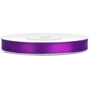 Ruban De Satin Violet - Largeur : 6 Mm - Ruban Décoratif En Satin Violet - Pour Emballage Cadeau, Mariage, Rouleau De 25 M - Neuf
