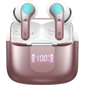 KAL-Ecouteurs Bluetooth Sans Fil, 2023 Écouteur Bluetooth 5.3 Hifi Stéréo, Ecouteurs Sans Fil Avec Cvc8.0 Antibruit Mic, Oreillette Bluetooth Sport Ip7 Étanche, 40H Casque Bluetooth Écran Led, Usb-C - Neuf