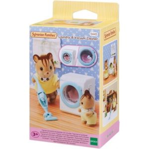 ERYI-- La Machine À Laver Et Aspirateur - Set + De 3 Accessoires - Plongez Dans L'Univers De La Famille Sylvanian - Figurines Animaux Miniatures - Jouet Enfant 3 Ans Et + - 5445 - Neuf