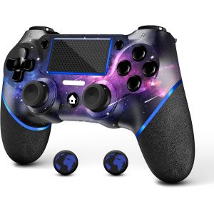 Manette Pour P-S4, Contrôleur Sans Fil Pour Ps4, Double Vibration/Pavé Tactile/Gyroscope À 6 Axes Contrôleur Gamepad Mannette De Jeu Compatible Avec Console Ps-4/Pro/Slim/Pc (Rose Blanc) - Neuf