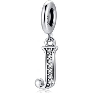Kales-Pendentif Lettre Initial A-Z En Argent Fin 925 Et Oxyde De Zircon,Charme Convient Aux Pandora Bracelets Et Colliers Pour Filles Et Femmes - Neuf
