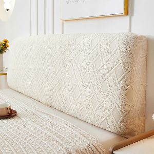 T&ecirc;te de lit Couverture Housse Stretch, Doux Spandex Protecteur Amovible, Lavable, antid&eacute;rapant, Beige 190-210 cm - Neuf