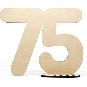 Kalanka-Plaque D&eacute;corative En Bois Pour 75 Ans - Pour &Eacute;crire Soi-M&ecirc;me - Avec Support Et Bougeoir D'anniversaire - Pour D&eacute;coration D'anniversaire De 75 Ans, 75 Ans Ou Mariage - Neuf
