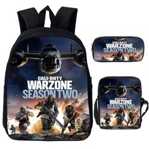Ensemble de 3 sacs &agrave; dos Call of Duty Warzone pour garcons et filles, cartable &eacute;tanche, sac de voyage, sac &agrave; dos Call of Duty, cartable pour etudiants - Neuf