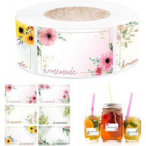 500 Pi&egrave;ces &Eacute;tiquettes &Agrave; Confiture, &Eacute;tiquettes Autocollantes, Confiture Autocollants Auto-Adh&eacute;sifs Pots &Agrave; Confiture, Pots &Agrave; &Eacute;pices, Emballages Cadeaux, Bouteilles, Verres, Cadeaux De No&euml;l - Neuf