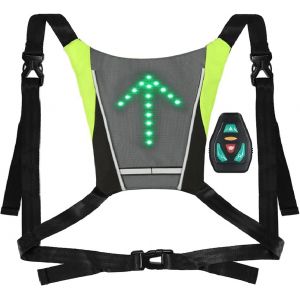 Subzonal-Lixada Gilet De Cyclisme R&eacute;fl&eacute;chissant, R&eacute;fl&eacute;chissant Sac &Agrave; Dos Attachement Clip, Rechargeable Usb Avec Led Clignotant T&eacute;l&eacute;commande &Eacute;quipement De S&eacute;curit&eacute; Pour Cyclisme, Course &Agrave; Pied - Neuf