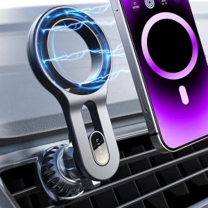 Lisen Support Magsafe Voiture [Aération Libre] [Rotatif À 360] Support Telephone Voiture Magnetique, 20x N52 Aimant Telephone Voiture Pour Iphone 16 Pro Plus 15 14 13 12 - Neuf