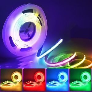 ERYI-5M Cob Rgb Led Bande Lumineuse Chaîne 576Led / M 2880Led 24V Bande Lumineuse Rgb Led Bande Lumineuse Avec Dimmable Déformation Led Lumière Sans Alimentation - Neuf