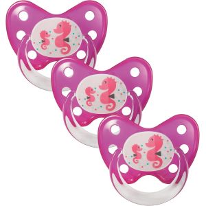 Set De 3 T&eacute;tines Orthodontiques En Silicone-Taille 3,D&egrave;s 14 Mois-La Sucette Pour B&eacute;b&eacute; &Eacute;vite Le D&eacute;salignement Des Dents-Fabriqu&eacute; En Allemagne-Sans Bpa -Hippocampe,Rose - Neuf