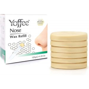 Yoffee Nose Wax Refill - Tablettes De Cire D&eacute;pilatoire - Cire D'abeille Bio Pour Les Poils Du Nez - Recharge - 6 Galets Cire De 20g Chacun - &Eacute;pilation Rapide Et Indolore Du Nez - Pour Hommes Et Femmes - Neuf
