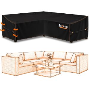Ulteronixshop-Housse De Protection Pour Meubles De Jardin,En Forme De L, Imperm&eacute;able Et Coupe-Vent, Pour Canap&eacute; D'angle Ext&eacute;rieur,Salon De Jardin,Rectangulaire,255x255x87cm - Neuf