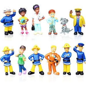 Sansh-12 Pièces Sam Le Pompier Set De Figurines Gâteau-Figurine D'action Sam Poupée En Plastique Faite À La Main Gâteau Décoration Fournitures Décoratifs Pour Enfants - Neuf