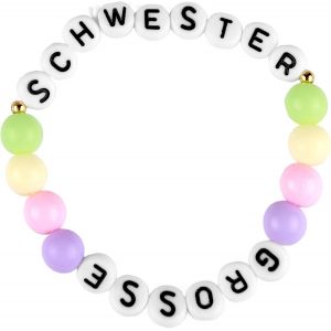 Kal-Bracelet Pour Soeur - Grand Bracelet De Perles - Cadeau Pour Les Enfants - Bracelet Extensible Pour Enfant - Fabriqu&eacute; &Agrave; La Main - Neuf