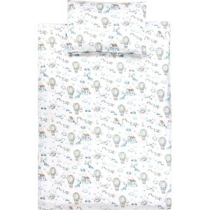 Tianyi-Ensemble De Linge De Lit Pour Enfants 2 Pièces, Montgolfières Avions Vert Menthe, 135x100 Cm - Neuf