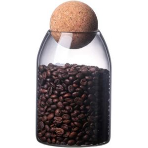 Cmws-Onepine 800ml Bocal En Verre Avec Bouchon En Liège, Pots À Épices Bocaux De Rangement En Verre Pour Conserver Les Épices, Le Thé, Le Sucre, Le Café, Les Noix - Neuf