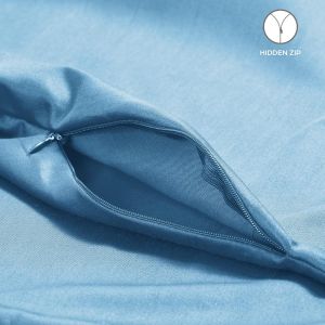 Cauc-Taie D'oreiller 40x145 Coton Satin Premium Lot De 2 Housse Coussin Pour Coussins Canapé/Lit Tissu Super Doux Resistant Et Lavable Hypoallergénique Anti-Acariens Avec Fermeture Éclair Invisible - Neuf