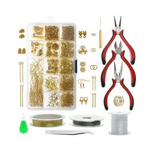 Kit De Fabrication De Bijoux 1010 Pi&egrave;ces Avec Outils, Accessoires Et Fournitures Pour Boucles D'oreilles, Bracelets Et Colliers Diy - Neuf