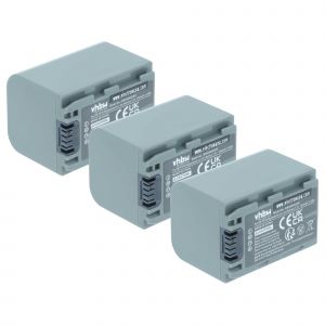 vhbw 3x Batterie compatible avec Sony DCR-HC46E, DCR-HC46, DCR-HC65E, DCR-HC7, DCR-HC44E, DCR-HC65 cam&eacute;ra vid&eacute;o cam&eacute;scope (950mAh, 7,2V, Li-ion) - Neuf