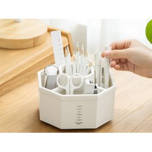 Lot de 2 plateaux tournants &agrave; 360&deg; pour bureau, organiseur et rangement, blanc - Neuf