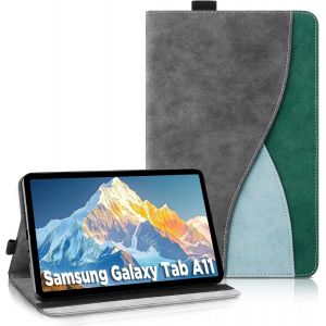 LORANKA-&Eacute;tui Coque pour Samsung Galaxy Tab A11/A9 8,7 Pouces (2025/2023) - &Eacute;tui Housse de Protection Cuir PU avec Fonction Support/Portefeuille Coque Tablette Galaxy Tab A11 (Gris Fonc&eacute;) - Neuf