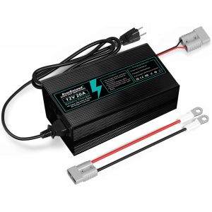 MEVRONISSHOP-Chargeur Lifepo4 12V 20A 14,6V Chargeur Lithium Lifepo4 AC-DC, Chargeur de Batterie Lifepo4 14,6V 20A pour Batterie Lifepo4 au Lithium &agrave; Cycle Profond de Voiture, Marine, VR - Neuf
