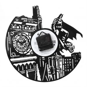 HJLIAN Horloge murale en vinyle Batman London faite a la main, decoration vintage pour la maison - Neuf