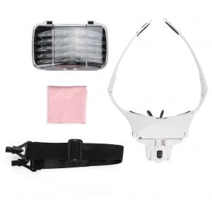 Loupe Serre-Tete De Type Eyeglass Avec Eclairage Led A 5 Lentilles Pour La Verification Des Bijoux Et La Reparation Des Montres - Neuf