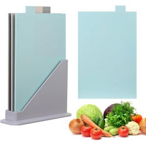 3 Pi&egrave;ces Planches &Agrave; D&eacute;couper Plastique, Set Planche A Decouper Avec Support, Planches &Agrave; D&eacute;couper En Plastique En 3 Couleurs, Planche Cuisine Pour Viande Poisson L&eacute;gumes Fruits Pain - Neuf