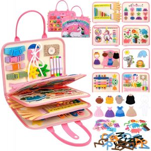 JGD-Banney Board Montessori pour Enfants, Planche en Feuille Douce pour Une &eacute;Ducation Pr&eacute;Coce, Jouets D'Activit&eacute; et de D&eacute;Veloppement, Anniversaire pour 1-4 Ans Enfants Jeunes Filles (Licorne) - Neuf