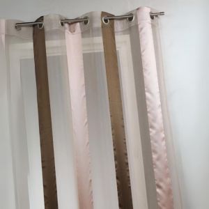 Voilage Bicolore &Agrave; Rayures Verticales - Neuf