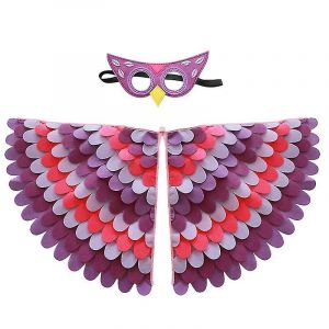 Ensemble De D&eacute;guisement D'oiseau Pour Halloween : Cape De Perroquet Paon Avec Masque En Feutre, Id&eacute;al Pour Les Enfants. - Neuf