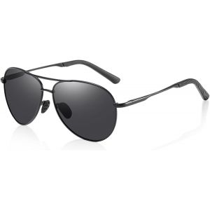 Lunettes De Soleil Homme Pilote, Lunettes De Soleil Homme Femme Polarisées, Protection Uv400, Mode Classiques Ultraléger, Verres Anti-Reflets Conduite Pêche Sports Design Des Années 80 - Neuf