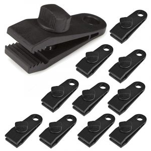 Lot De 12 Pinces À Bâche Robustes, Pinces Instantanées Pour Auvent, Tentes, Bâches, Caravanes, Jardin, Toile D'ombrage, Housse De Bateau, Noir (12) - Neuf