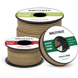 Tianyi-Cordon Elastique Corde Élastique 2mm X 20m Fil Elastique Couture Sandow Elastique Rond Pour Bracelet, Couture, Perle, Collier, Bijoux, Chapeaux, Tente Et Sac Dos - Kaki - Neuf