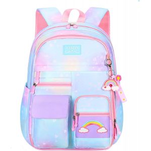 KALSC-Sac À Dos Pour Filles-Assemblage Kawaii-Porte De Réfrigérateur-Sac À Dos Dégradé Arc-En-Ciel-Sac À Dos D'École Étanche Avec Pendentif Arc-En-Ciel Pour Adolescentes - Neuf