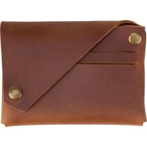 Mini Portefeuille En Cuir V&eacute;ritable De 102x75x25mm Pour Cartes Crazy Horse Porte Cartes En Cuir Caf&eacute; Petite Pochette Fine D&eacute;tachable Avec Poche Avant Bouton Pression Pour Homme Et Femme - Neuf